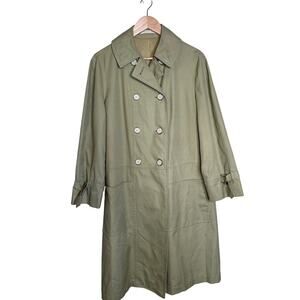 Misty Harbor "Wearing Good Health" Lime Green Trench Coat Women's Size 14